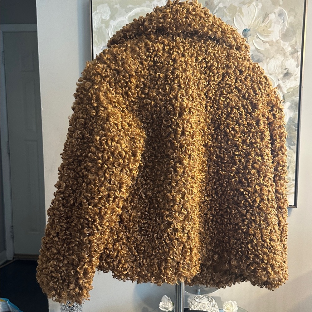 Zara curly Faux fur coat